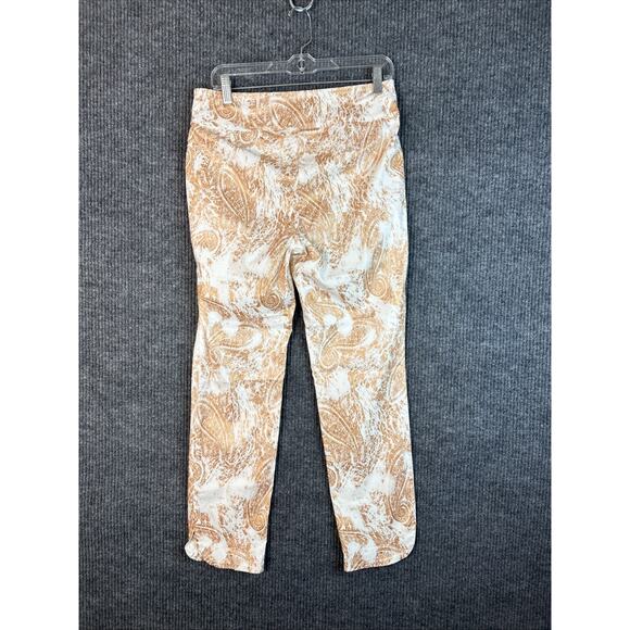 Soft Surroundings Womens Pull On Printed Pants Size Medium Boho Shimmer Skinny - Picture 2 of 8